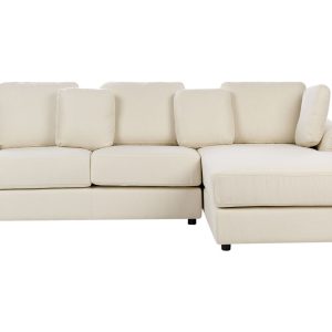 Narożnik sofa rogówka tapicerowana jasnobeżowy 390633 Narożnik sofa rogówka tapicerowana jasnobeżowy 390633
