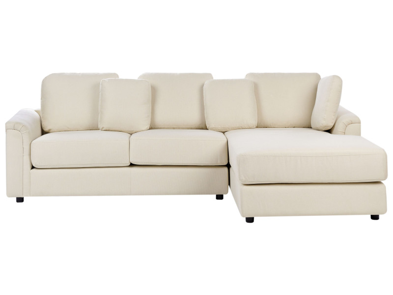 Narożnik sofa rogówka tapicerowana jasnobeżowy 390633