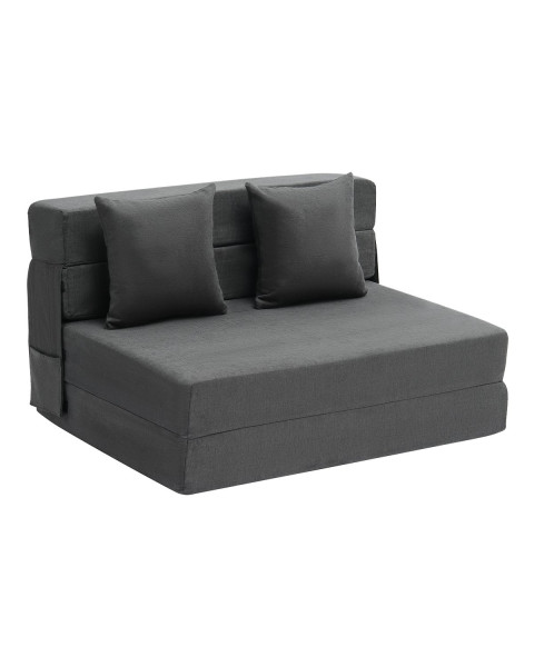 Narożnik sofa rozkładana 3w1 z poduszkami ciemnoszara do salonu sypialni 834629