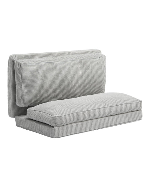 Narożnik sofa rozkładana 3w1 z poduszkami jasnoszara do salonu sypialni 834628