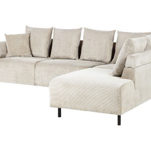 Narożnik sofa sztruksowy beżowy 576815 Narożnik sofa sztruksowy beżowy 576815