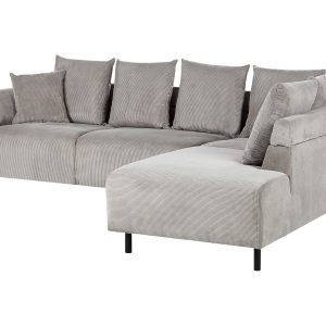 Narożnik sofa sztruksowy jasnoszary 576672 Narożnik sofa sztruksowy jasnoszary 576672