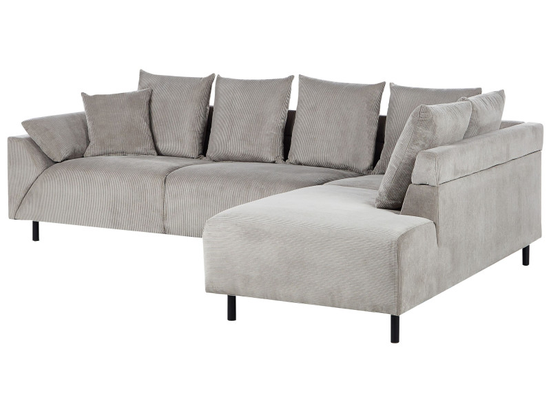 Narożnik sofa sztruksowy jasnoszary 576672