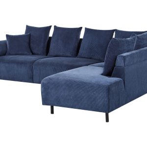 Narożnik sofa sztruksowy niebieski 576676 Narożnik sofa sztruksowy niebieski 576676