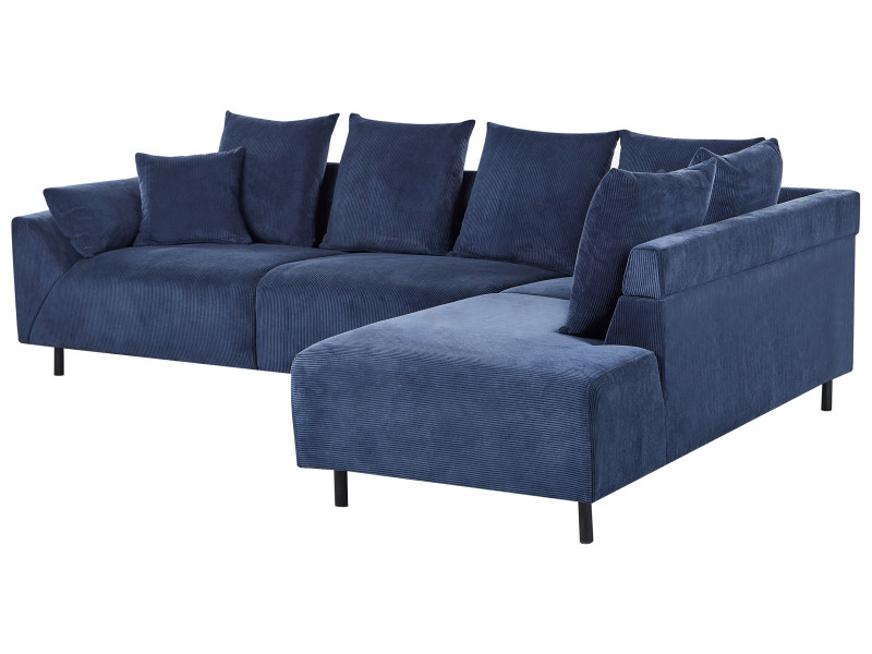 Narożnik sofa sztruksowy niebieski 576676