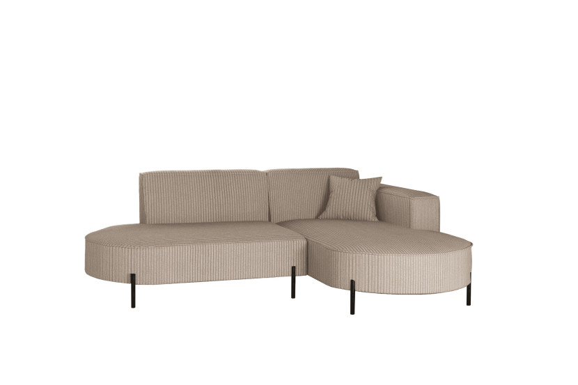 Narożnik, Sofa w kształcie L Modena Rein tkanina Poso Ciemnobeżowy Prawy 649042