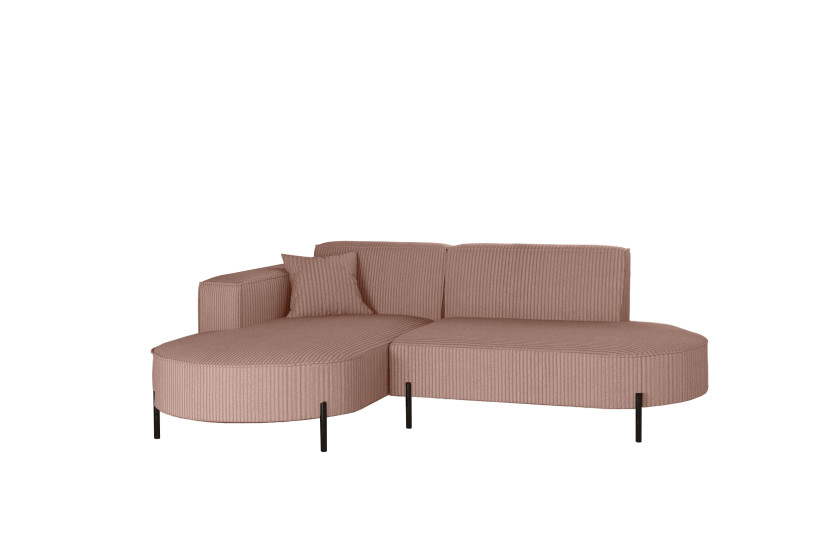 Narożnik, Sofa w kształcie L Modena Rein tkanina Poso Różowy Lewy 649077