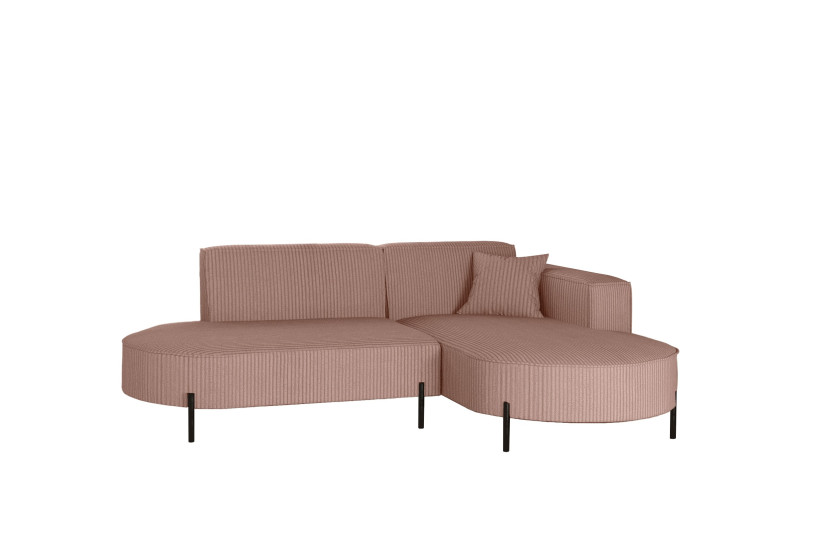 Narożnik, Sofa w kształcie L Modena Rein tkanina Poso Różowy Prawy 649047