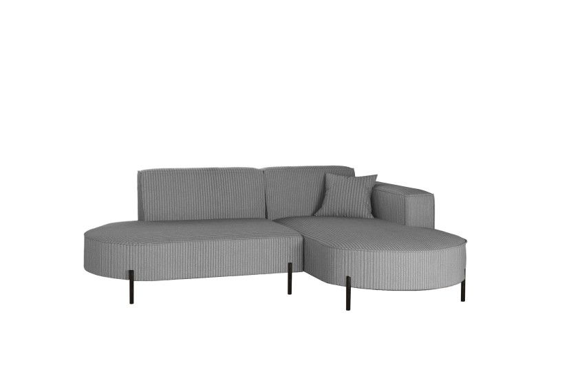 Narożnik, Sofa w kształcie L Modena Rein tkanina Poso Srebrny Prawy 648951