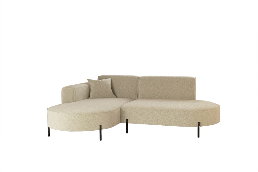 Narożnik, Sofa w kształcie L Modena Rein tkanina Quelle Beżowy Lewy 649070
