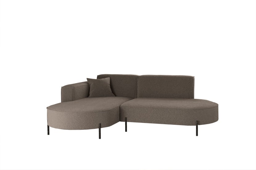 Narożnik, Sofa w kształcie L Modena Rein tkanina Quelle Brązowy Lewy 648986