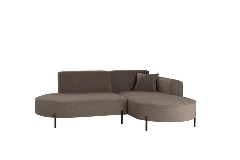 Narożnik, Sofa w kształcie L Modena Rein tkanina Quelle Brązowy Prawy 649043