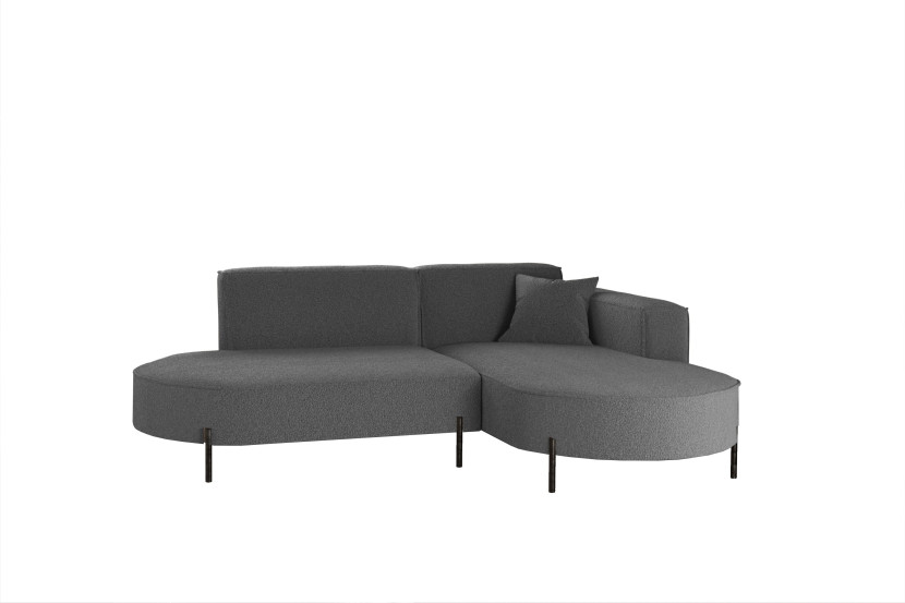 Narożnik, Sofa w kształcie L Modena Rein tkanina Quelle Grafitowy Prawy 649060