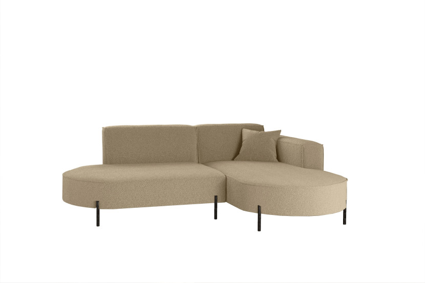 Narożnik, Sofa w kształcie L Modena Rein tkanina Quelle Jasnobrązowy Prawy 649056