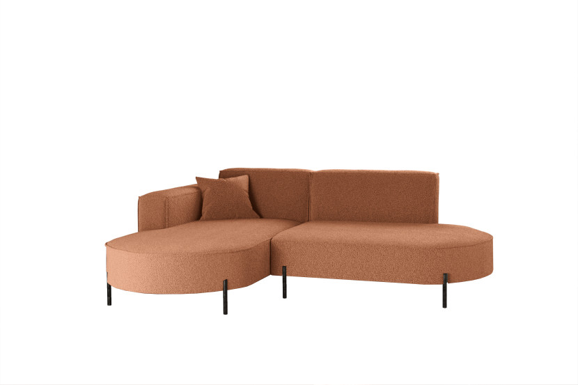 Narożnik, Sofa w kształcie L Modena Rein tkanina Quelle Miedziany Lewy 648855