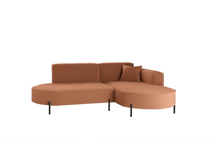 Narożnik, Sofa w kształcie L Modena Rein tkanina Quelle Miedziany Prawy 649066