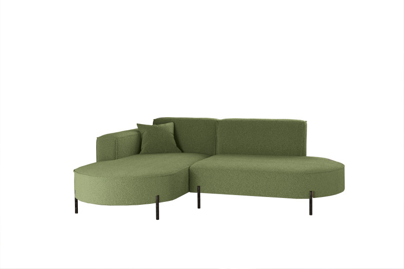 Narożnik, Sofa w kształcie L Modena Rein tkanina Quelle Oliwkowy Lewy 648849