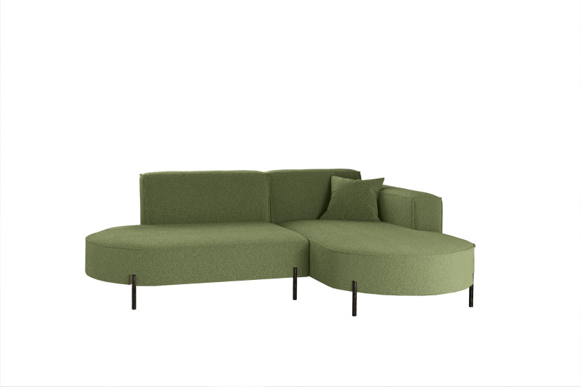 Narożnik, Sofa w kształcie L Modena Rein tkanina Quelle Oliwkowy Prawy 649067