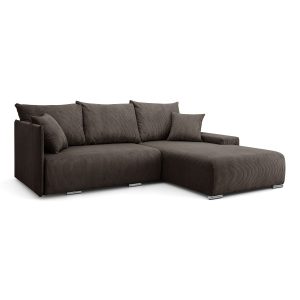 Narożnik, Sofa w kształcie litery L, Livorno tkanina Poso Brązowy Prawy 570426 Narożnik, Sofa w kształcie litery L, Livorno tkanina Poso Brązowy Prawy 570426