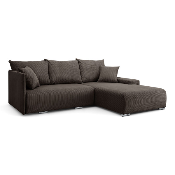 Narożnik, Sofa w kształcie litery L, Livorno tkanina Poso Brązowy Prawy 570426