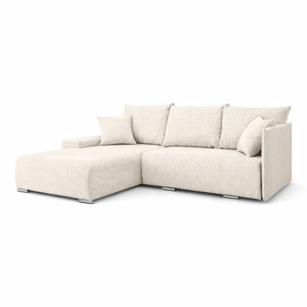 Narożnik, Sofa w kształcie litery L, Livorno tkanina Poso Ecru Lewy 989540