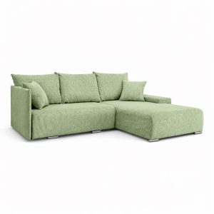 Narożnik, Sofa w kształcie litery L Livorno tkanina Poso Jasnozielony Prawy 989539 Narożnik, Sofa w kształcie litery L Livorno tkanina Poso Jasnozielony Prawy 989539