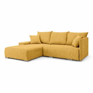 Narożnik, Sofa w kształcie litery L, Livorno tkanina Poso Żółty Lewy 989544 Narożnik, Sofa w kształcie litery L, Livorno tkanina Poso Żółty Lewy 989544