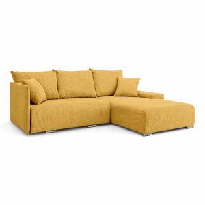 Narożnik, Sofa w kształcie litery L, Livorno tkanina Poso Żółty Prawy 989547 Narożnik, Sofa w kształcie litery L, Livorno tkanina Poso Żółty Prawy 989547