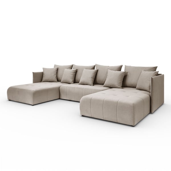 Narożnik, Sofa w kształcie litery U, Hannover U tkanina Castel Beżowy 576725