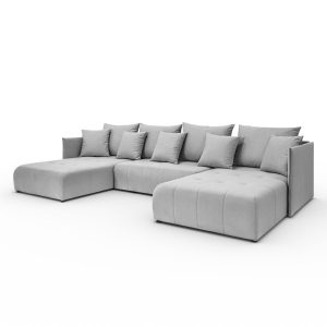 Narożnik, Sofa w kształcie litery U, Hannover U tkanina Castel Jasnoszary 576755 Narożnik, Sofa w kształcie litery U, Hannover U tkanina Castel Jasnoszary 576755