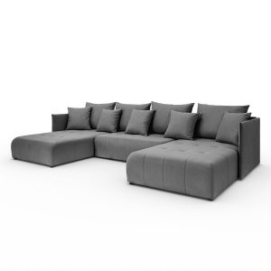 Narożnik, Sofa w kształcie litery U, Hannover U tkanina Castel Szary 576701 Narożnik, Sofa w kształcie litery U, Hannover U tkanina Castel Szary 576701