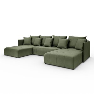 Narożnik, Sofa w kształcie litery U, Hannover U tkanina Castel Zielony 576772 Narożnik, Sofa w kształcie litery U, Hannover U tkanina Castel Zielony 576772