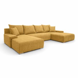 Narożnik, Sofa w kształcie litery U, Livorno U tkanina Poso Żółty 989560 Narożnik, Sofa w kształcie litery U, Livorno U tkanina Poso Żółty 989560