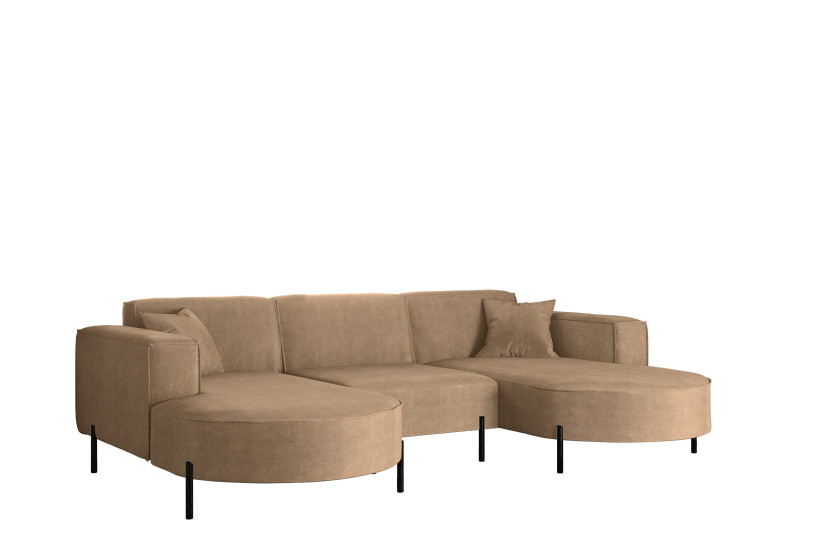 Narożnik, Sofa w kształcie U Modena Rein tkanina Noel Beżowy 748880