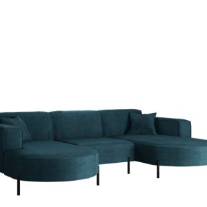 Narożnik, Sofa w kształcie U Modena Rein tkanina Noel Niebieski 748884