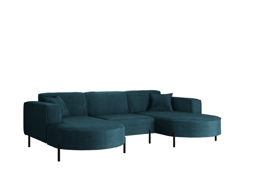 Narożnik, Sofa w kształcie U Modena Rein tkanina Noel Niebieski 748884
