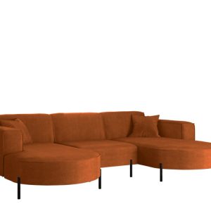 Narożnik, Sofa w kształcie U Modena Rein tkanina Noel Pomarańczowy 748881