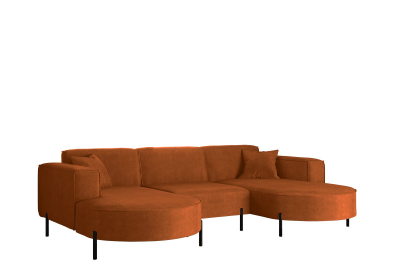 Narożnik, Sofa w kształcie U Modena Rein tkanina Noel Pomarańczowy 748881