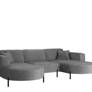 Narożnik, Sofa w kształcie U Modena Rein tkanina Noel Popielaty 748882