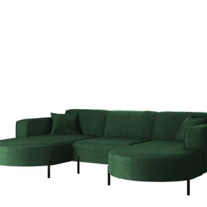 Narożnik, Sofa w kształcie U Modena Rein tkanina Noel Zielony 748878
