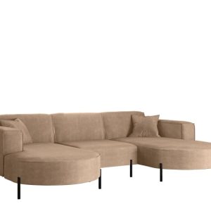 Narożnik, Sofa w kształcie U Modena Rein tkanina Noel Zimny beżowy 748877