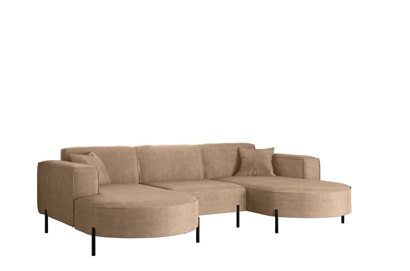 Narożnik, Sofa w kształcie U Modena Rein tkanina Noel Zimny beżowy 748877