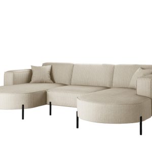 Narożnik, Sofa w kształcie U Modena Rein tkanina Poso Beżowy 636907