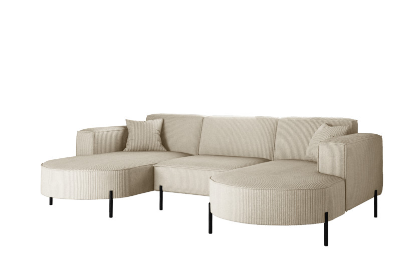 Narożnik, Sofa w kształcie U Modena Rein tkanina Poso Beżowy 636907