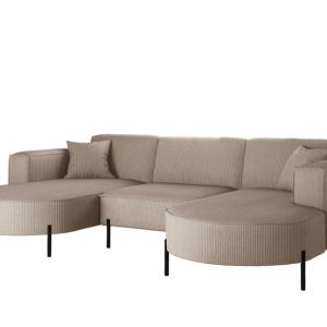 Narożnik, Sofa w kształcie U Modena Rein tkanina Poso Ciemnobeżowy 636885