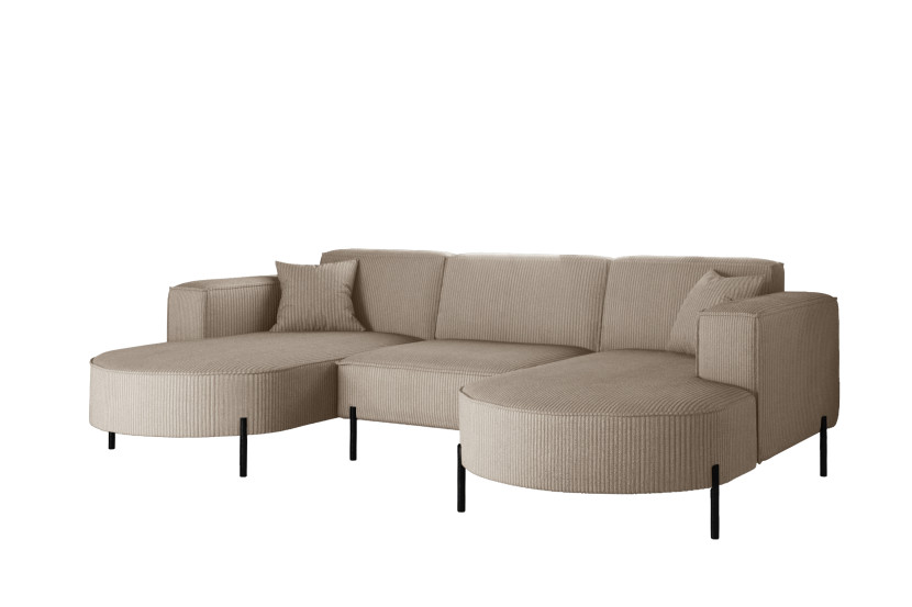 Narożnik, Sofa w kształcie U Modena Rein tkanina Poso Ciemnobeżowy 636885