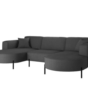 Narożnik, Sofa w kształcie U Modena Rein tkanina Poso Grafitowy 636873