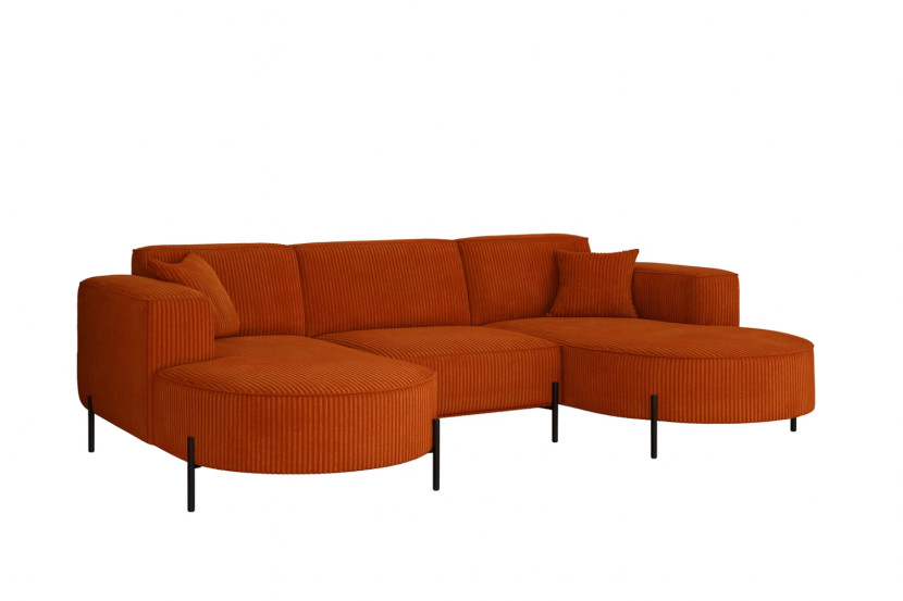Narożnik, Sofa w kształcie U Modena Rein tkanina Poso Miedziany 786025