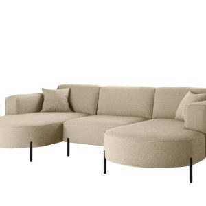 Narożnik, Sofa w kształcie U Modena Rein tkanina Quelle Beżowy 636892