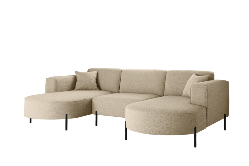 Narożnik, Sofa w kształcie U Modena Rein tkanina Quelle Beżowy 636892